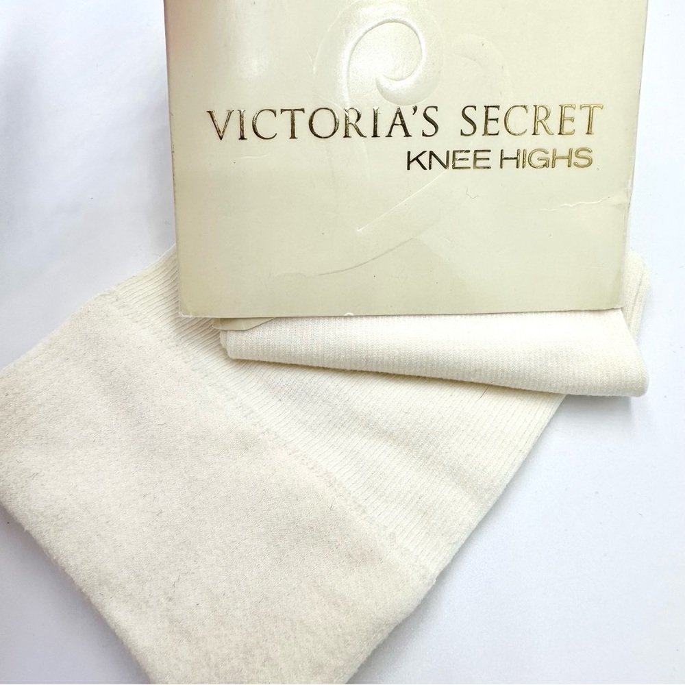 Victoria's Secret VTG 90s Italian NWT NOS White Knee Highs Socks